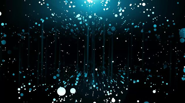 Abstract glitter background for celebration with lights and shiny particles. New years day festival party lighting.Particle awards stage Loop background. 