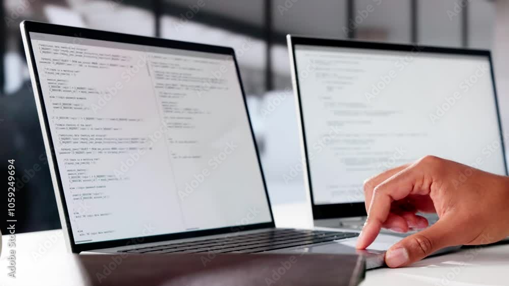Poster Web Developer Programming In Office. Agile Code