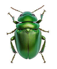 Colorful green beetle on white background