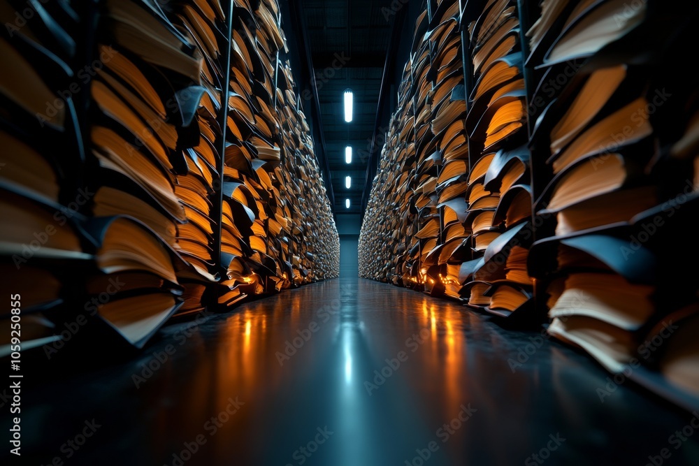 Aufkleber Dimly lit, gothic scene of organized data entries with glowing checkmarks, capturing the care and precision of data quality in a mysterious style, symbolizing depth and accuracy