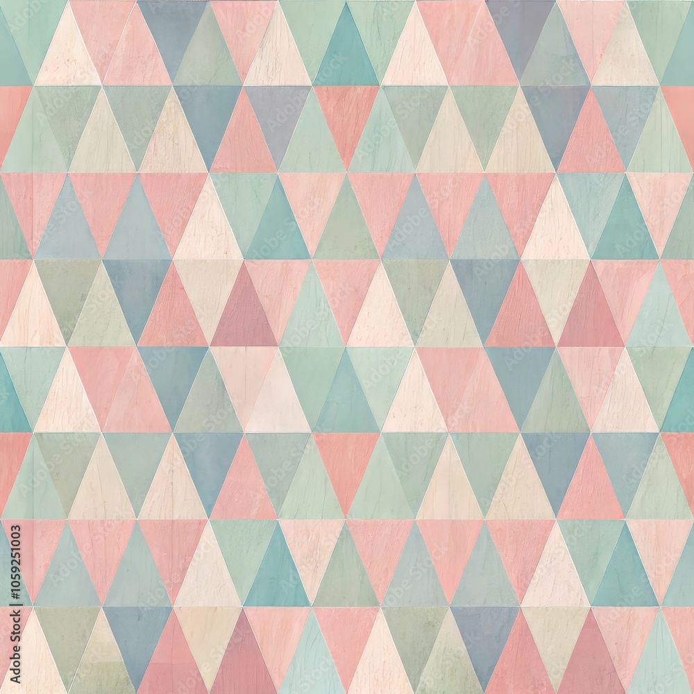Poster pastel geometric triangle pattern with soft multicolor tones