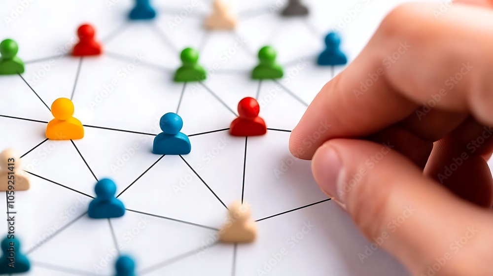 Poster hand pressing share button on network connections