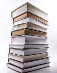 Fototapeta premium Books in a stack floating or flying isolated white background