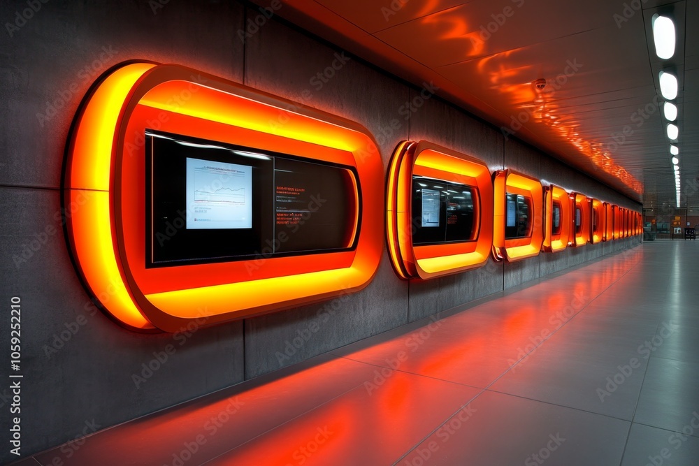 Poster High-tech bond display in a neon-lit digital dashboard, with clear fields for maturity and payment schedules, capturing the secure and organized nature of bonds, symbolizing sophistication and