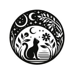  Cat silhouette vector design in a white background 