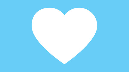 mini realistic white heart on a blue background