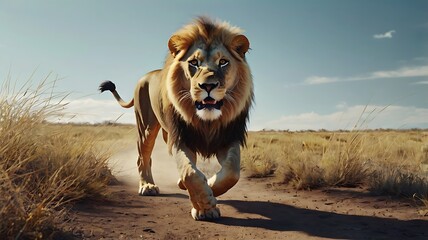 lion in the wild