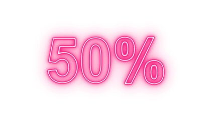 50 percent off sale discount png. Up to 50% off neon light sign.