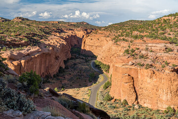 Panoramic view of the Long Canyon along the Burr Trail in southern Utah