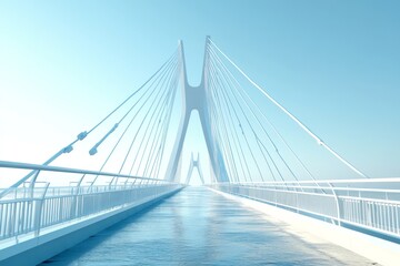 Fototapeta premium Modern Cable Stay Bridge Over Water