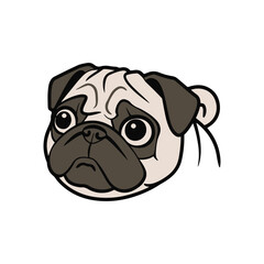 a sad dog head icon