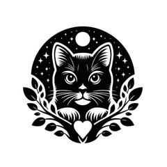 Cat silhouette vector design in a white background 