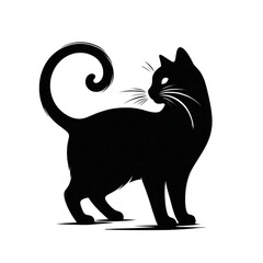 Cat silhouette vector design in a white background 