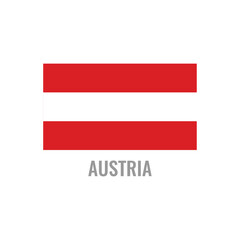 Austria flag icon. The country sign. Rectangle shape. Isolated on a white background. Vector image.