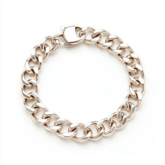 Obraz premium A shiny, silver chain bracelet with linked segments and a secure clasp.