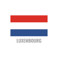 Luxembourg flag icon. The country sign. Rectangle shape. Isolated on a white background. Vector image.