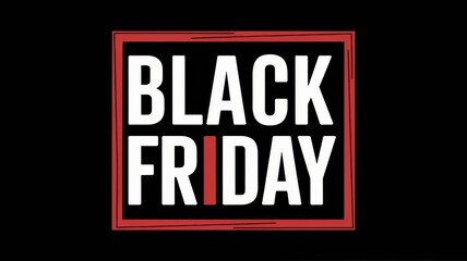 Obraz premium Black Friday bold text with black square borders