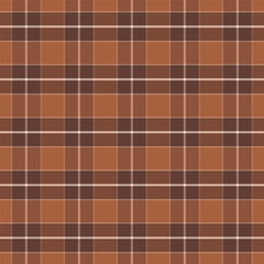 Plaid with twill weave repeat pattern.Gingham seamless pattern in brown.Checkered tartan Geometric graphic vector illustration background design for fabric and print.