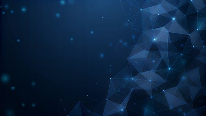 Geometric crystal facets in modern low-poly style with prismatic reflections for digital design backgrounds