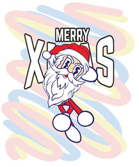 doodle pop art christmas background vector design