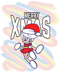 doodle pop art christmas background vector design