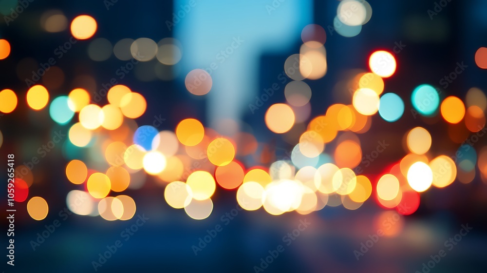 Aufkleber abstract city lights bokeh background simple neutral background with free space for design