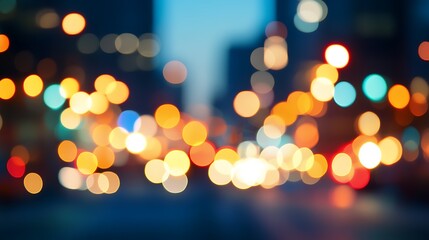 Fototapeta premium Abstract City Lights Bokeh Background Simple Neutral Background with Free Space for Design