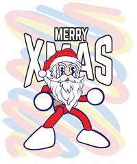doodle pop art christmas background vector design