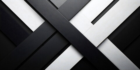 Abstract black and white geometric pattern created with intersecting lines. The graphic design features contrasting colors, giving the image a modern and sleek feel.