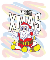 doodle pop art christmas background vector design