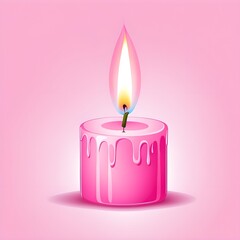 illustration of candle pink
