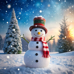 Obraz premium snowman in the snow