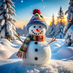 Obraz premium snowman in the snow