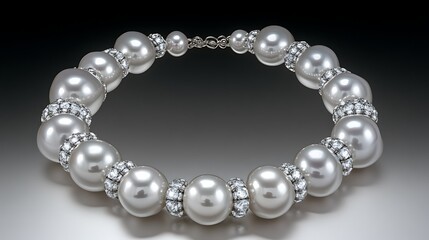 Obraz premium Elegant Glistening Pearl Necklace on Dark Background