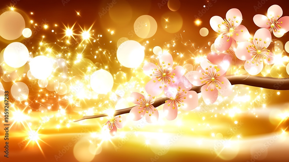 Poster golden glow flowers abstract gradient background with copy space
