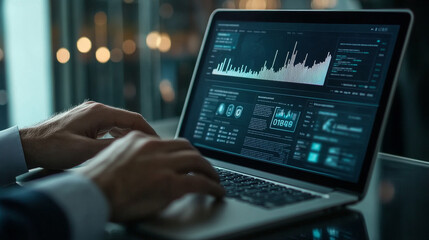 Using a laptop, a person is searching for information online. This process involves SEO (Search Engine Optimization) which helps websites rank higher in search results and get more traffic.