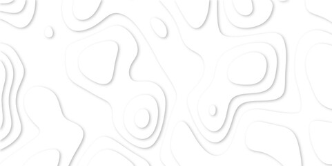Fototapeta premium Abstract White paper cut background with lines. white line drawing geometric paper art design. 3d papercut decoration textured with wavy layers. 3d realistic design used for banner, posters. line maps
