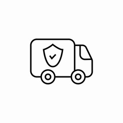 delivery check mark truck icon sign vector