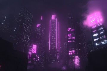 Fototapeta premium The AI-controlled metropolis, digital architecture, futuristic society, and neon holograms, among others