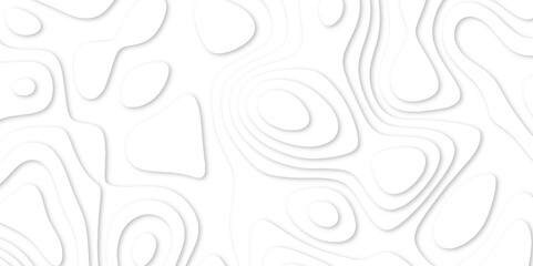 Abstract White paper cut background with lines. white line drawing geometric paper art design. 3d papercut decoration textured with wavy layers. 3d realistic design used for banner, posters. line maps