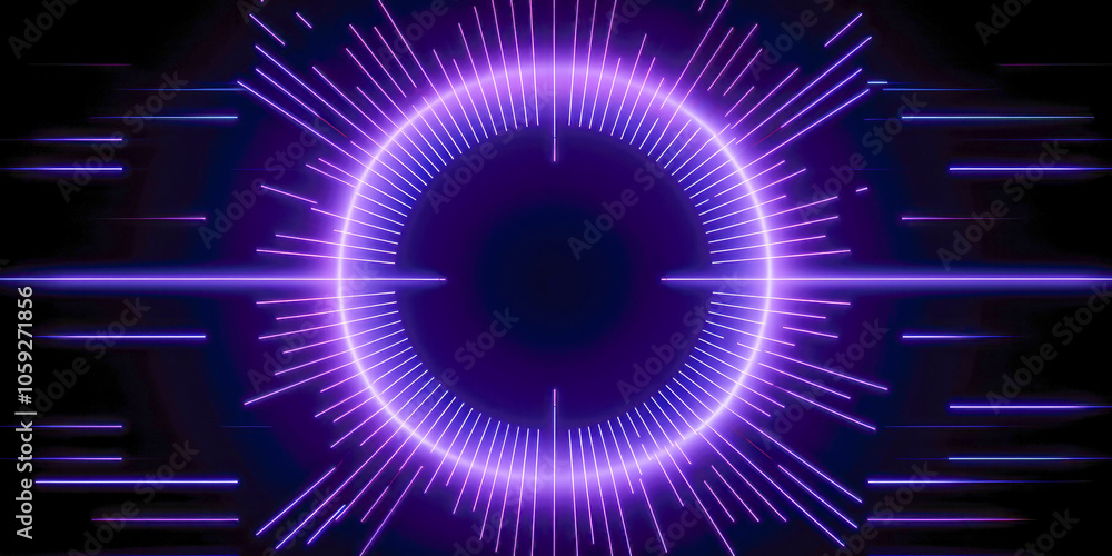 Aufkleber a radiant circle emanates dynamic linear rays on a digital canvas, illustrating a powerful and energ