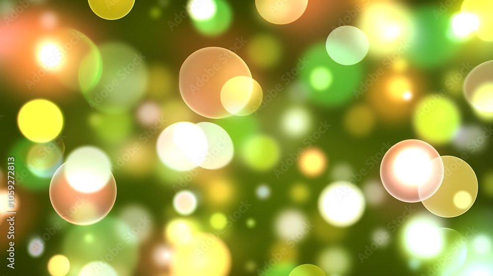 Poster abstract green and yellow bokeh background light gradient background with room for typography