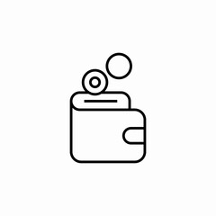 wallet coins icon sign vector