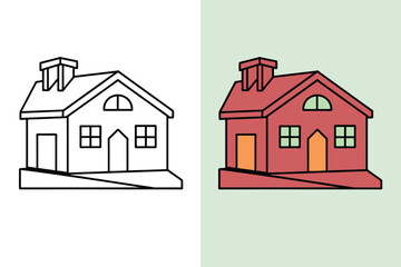 Fototapeta premium Set of house vector illustration.