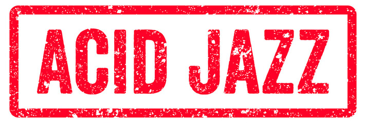 Acid Jazz Stamp Transparent Seal, Red Grunge Music Genre Acid Jazz Word Typography Rubber Stamp Seal