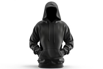 blank black male hoodie sweatshirt long sleeve with clipping path