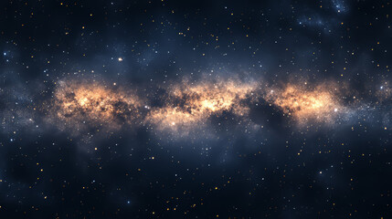 Naklejka premium The dark night sky filled with twinkling stars across the vast galaxy.