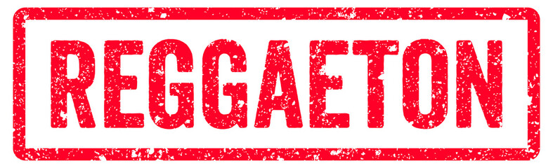 Reggaeton Stamp Transparent Seal, Red Grunge Music Genre Reggaeton Word Typography Rubber Stamp Seal © BORN