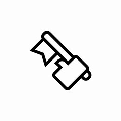 flag rise hand icon sign vector