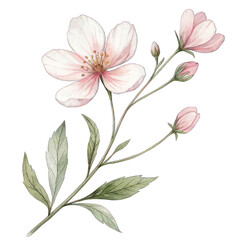 Obraz premium Beautiful Pink Watercolor Flower on a Isolated Background